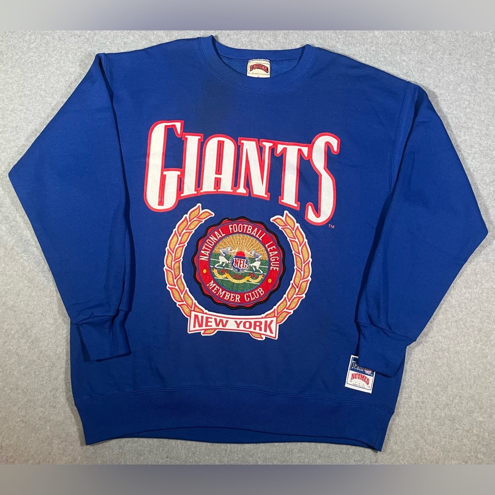 1980’s New York Giants Blue “Nutmeg” Crewneck Sweater US Size XL